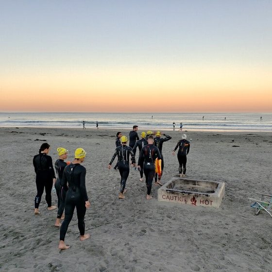 UCSD triathlon club ocean swim at the beach