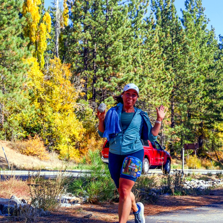 Running the Lake Tahoe Marathon through golden autumn aspens