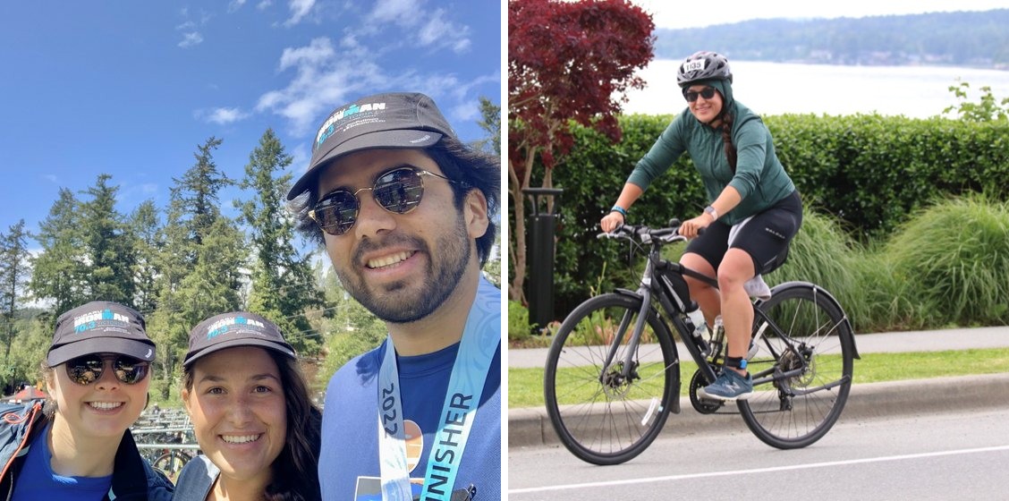 Victoria Half-Ironman 70.3: with friends at the finish, and on the bike leg